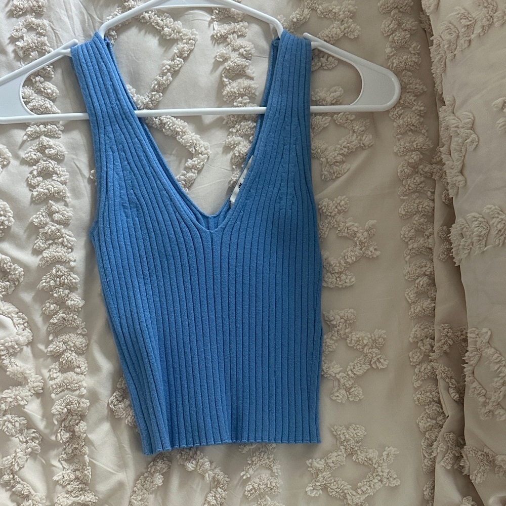 Madewell Blue Ribbed Camisole Top
